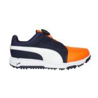 Puma Grip Sport DISC Junior Golf Shoes - Peacoat / Orange UK 1