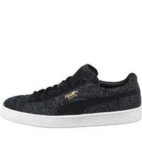 Puma Mens Suede Wooly Trainers Black/White
