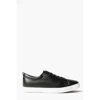 PU Lace Up Trainers - black