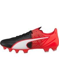 Puma Mens evoSPEED 3.5 Leather FG Football Boots Black/White/Red