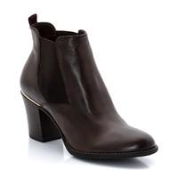 pull on leather heeled boots