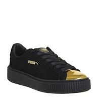 Puma Suede Platform BLACK GOLD TOE BLACK