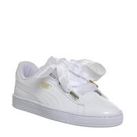 Puma Basket Heart Trainers WHITE PATENT