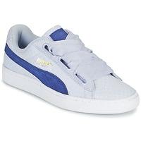 puma basket heart denim wns womens shoes trainers in blue