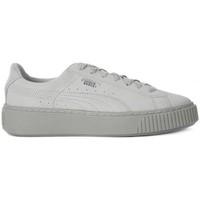 puma basket platform reset womens shoes trainers in grey