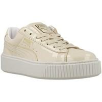 Puma Basket Platform Patent W women\'s Shoes (Trainers) in White