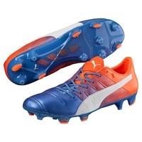 Puma evoPOWER 1.3 Leather Firm Ground Football Boots - Blue Yonder/Pum, Blue