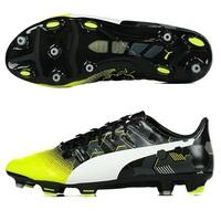 Puma evoPOWER 1.3 Graphic Firm Ground Football Boots - Safety Yellow/W, Black