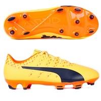 Puma evoPOWER Vigor 4 Firm Ground Football Boots - Ultra Yellow/Peacoa, Orange