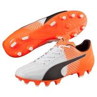 Puma evoSPEED 3.5 Leather Firm Ground Football Boots - Puma White/Puma, Black