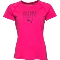 puma womens graphic drycell running top pink glow