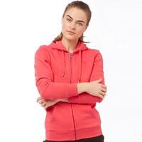 puma womens logo full zip hoody rose red