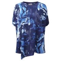 pure silk poncho blue floral sm