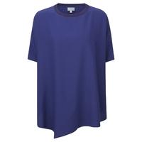 pure silk poncho sapphire blue lxl