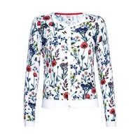 Pure Cotton Floral Print Crew Neck Cardigan