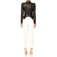 PULP - Black leatherette jacket with a mix of croc pattern