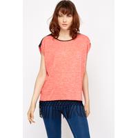 PU Trim Speckled Top