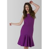 Purple Panelled Sleeveless Dress with Pep Hem