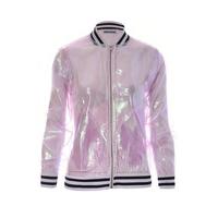 Purple Iridescent Bomber Jacket - Size: Size 14