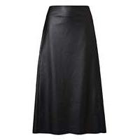 pu high waisted midi skirt