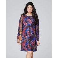 Purple Print Jersey Swing Dress