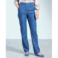 Pull-On Straight-Leg Jeans Extra Short