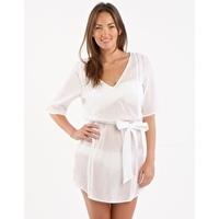 Puerto Rico Pin Tuck Belted Tunic - White