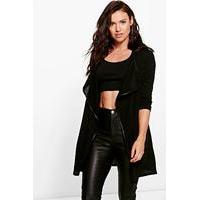 PU Trim Fine Gauge Cardigan - black