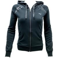 puma wns hooded sweat jkt womens sweatshirt in black