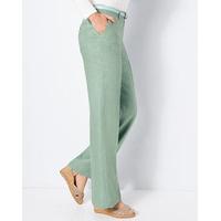 Pure Linen Classic Leg Trousers, Chalk White 1, Size 20S, 100% Linen