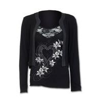 Pure Of Heart 2 In 1 Lace Vest Cardigan - Size: S