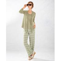 Pure Linen Jersey Two-Piece Cardigan And Top