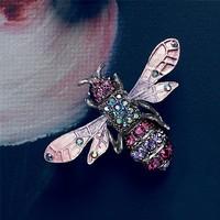 Purple Enamel Bee Brooch