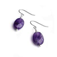 purple amethyst faceted earrings