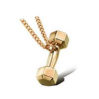 Punk Style Pendant Charm Necklace 316L Stainless Steel Retro Dumbbell Shape Sport Boxing Jewelry