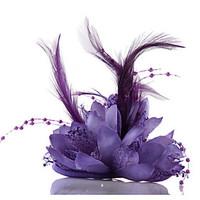 Purple Feather Flower Fascinators for Wedding/Party Headpiece