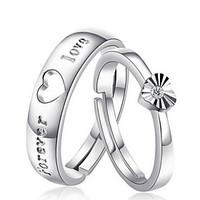 Pure Women\'s 925 Silver-Plated High Quality Handwork Elegant Ring 2PCS Promis rings for couples