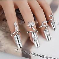 Pure Womens 925 Silver-Plated High Quality Handwork Elegant Ring 1PCS Promis Nail Finger Rings for Couples Random Color