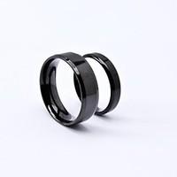 Punk Black Titanium Steel Couple Rings Promis rings for couples