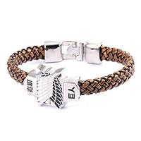 punk style giant people brown leather bracelet1 pc