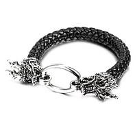 Punk Style Dragon Head Brown Leather Bracelet(1 Pc) Christmas Gifts