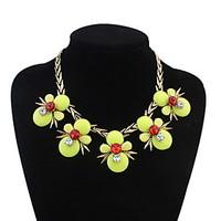 Punk Angle Exaggerated Personality Flower Yellow British Elegant Girl Birthday Party Pendant Necklace Statement Jewelry Gift