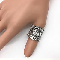 punk carved totem alloy statement rings wedding party daily casual 1pc