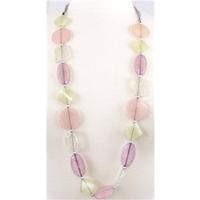 Purple and green crackle bead necklace - long