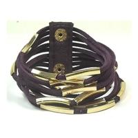 purple faux leather strand bracelet