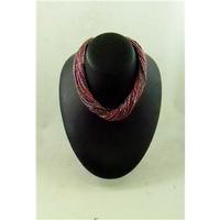 Purple/Red Multi-Strand Bead Necklace