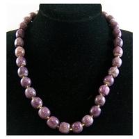 Purple Stone Beaded Necklace