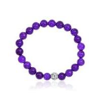 purple jade and crystal bracelet