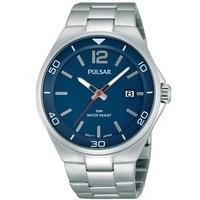 Pulsar Mens Stainless Steel Navy Watch PS9325X1