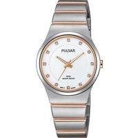 Pulsar Ladies Two Tone Stone Set Bracelet Watch PH8173X1
